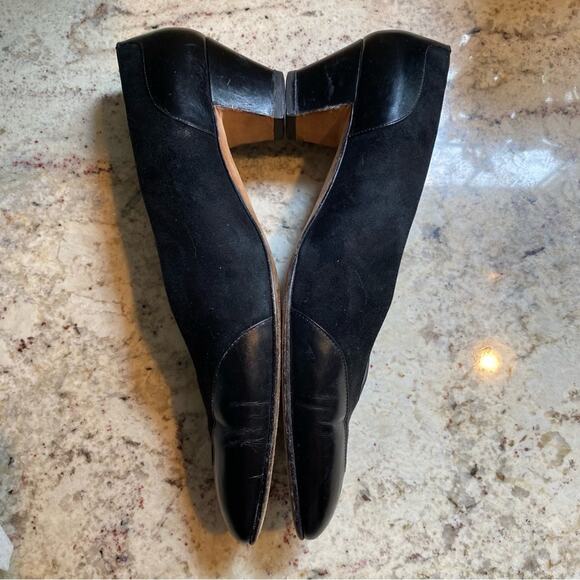 Silvia Fiorentina Cap Toe Blk Luxury Suede Leather Spectator Heel Italy 9.5N - Picture 6 of 15